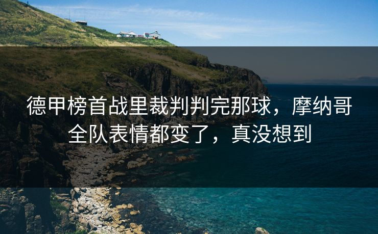 德甲榜首战里裁判判完那球，摩纳哥全队表情都变了，真没想到